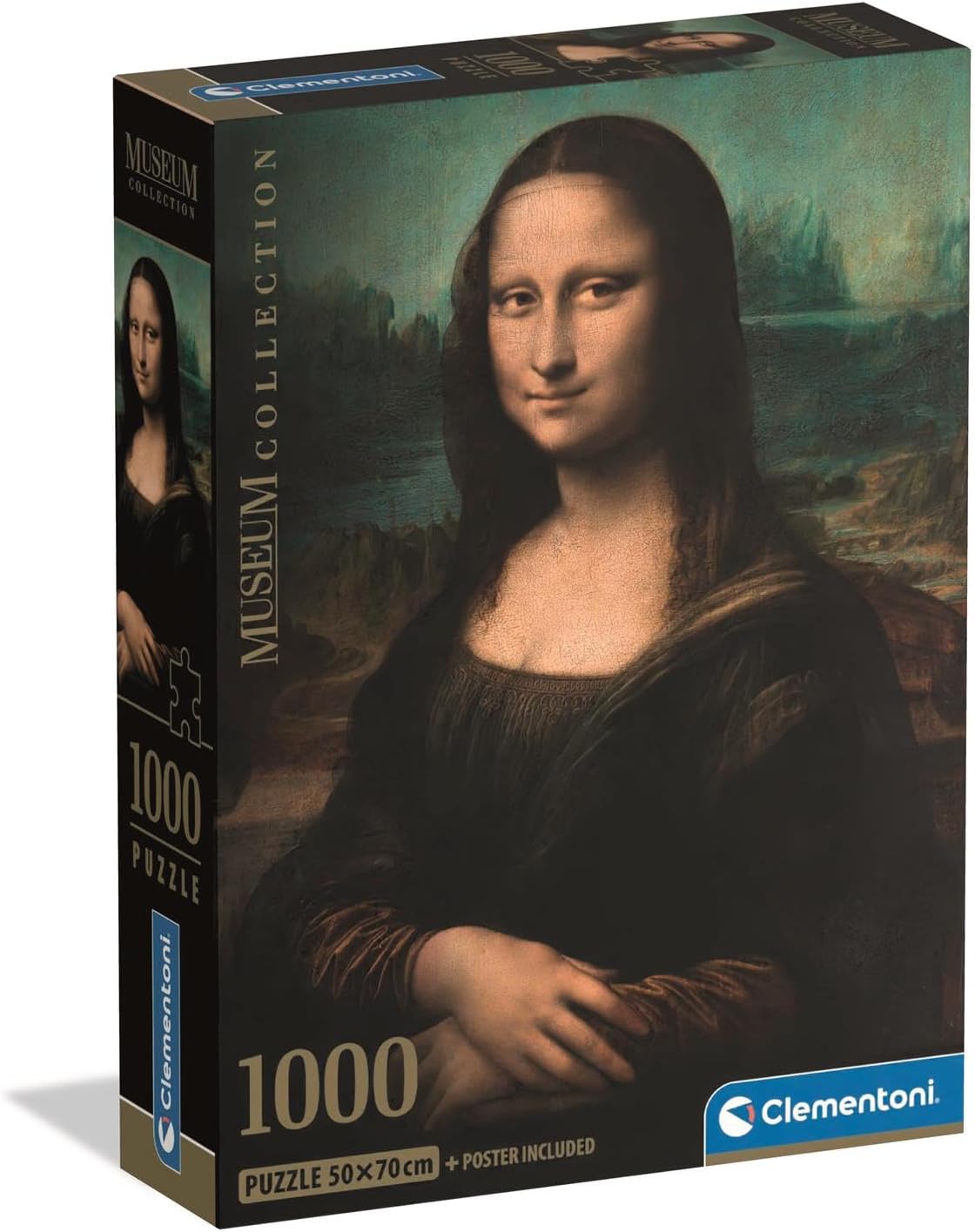 Clementoni Jigsaw Puzzle 1000 Pieces Collection Museum Collection, Mona Lisa, Puzzle for Adults 14-99 Years, Compact Box, Made in Italy, 37094