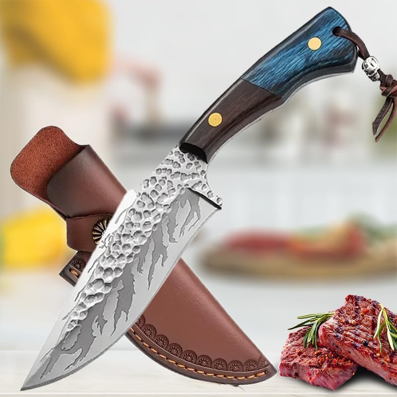 Meat Cleaver,Cleaver Knife Handmade Kitchen Boning Knife Meat Cleaver Vegetable Fruit Cutting Utility Knife Stainless Steel Kitchen Knives Wooden Handle (Color : Boning Knife 1pcs)