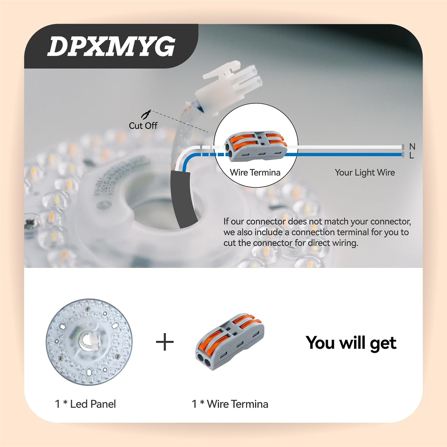 5" LED Ceiling Fan Light Retrofit Kit,18W,3CCT 3000K/4000K/6000K Adjustable,120VAC 60Hz ETL Light Kit for Ceiling Fan