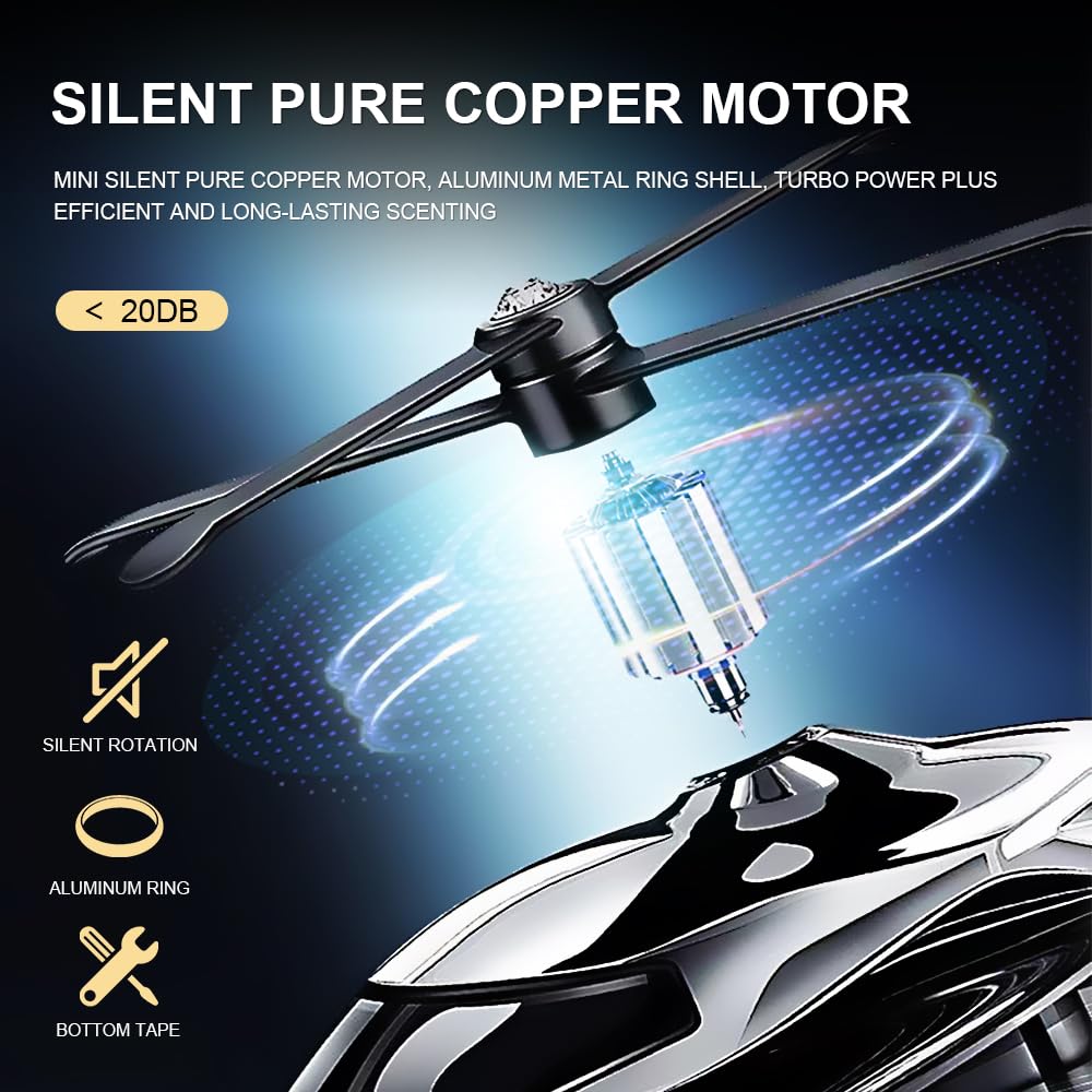 Difusor de ambientador para coche, helicóptero creativo de energía solar giratorio, aromaterapia, aviación, aleación, difusor solar fuerte con tecnología eliminadora de olores para coche,