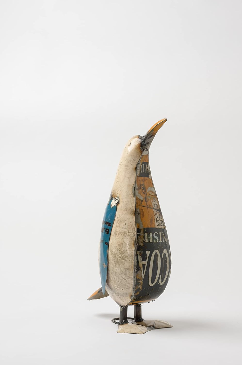 De Kulture Handcrafted Recycled Iron Penguin Decorative Collectible Figurine showpiece Beautify Home Office Holiday décor| Ideal for Garden Balcony Terrace Decoration, 4.5x7x13 (LWH) inches