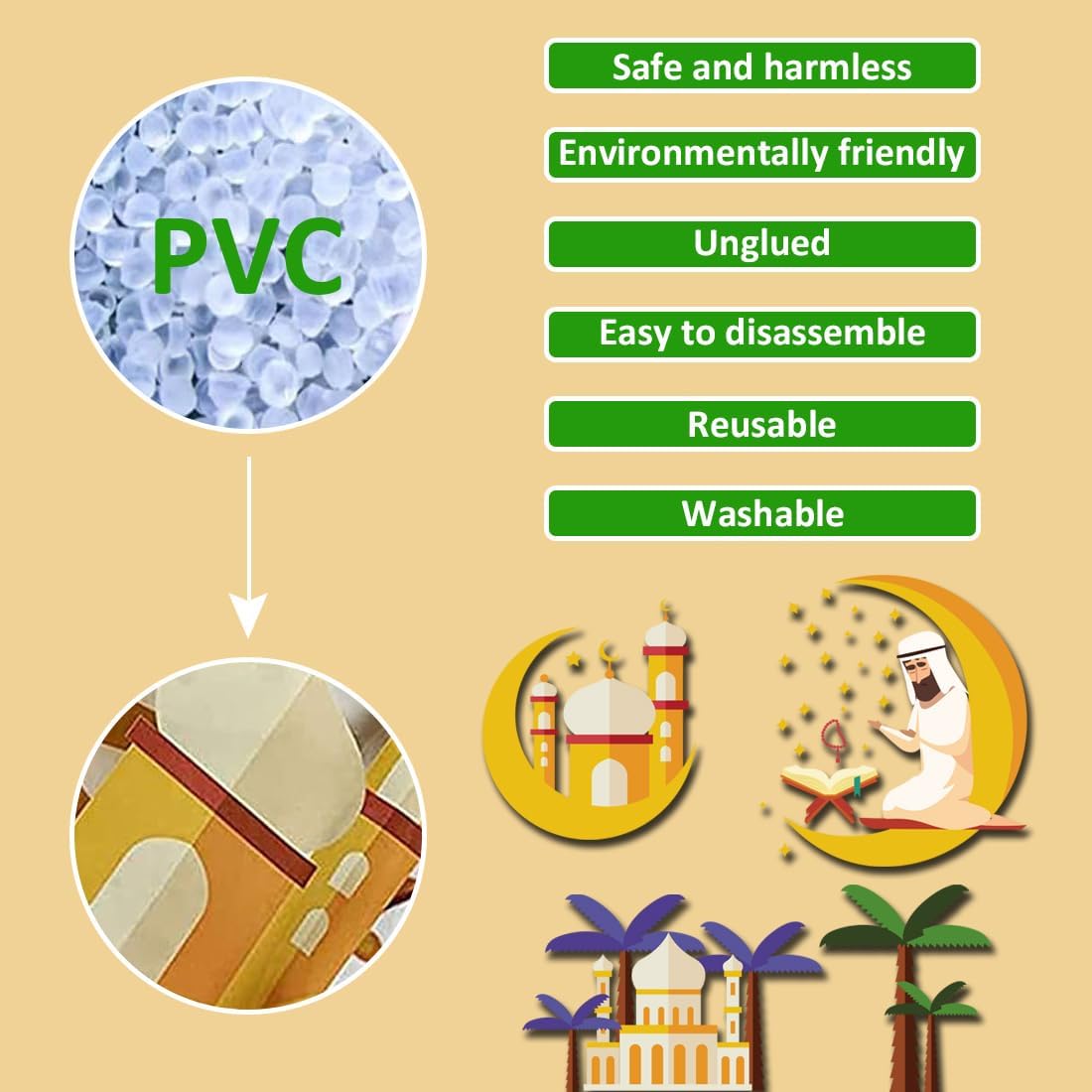 Eid Mubarak Ramadan Decoration Window Stickers Eid Mubarak Ramadan Kareem, 196 Ramadan Eid Mubarak Window Stickers Home Decor Star Lantern