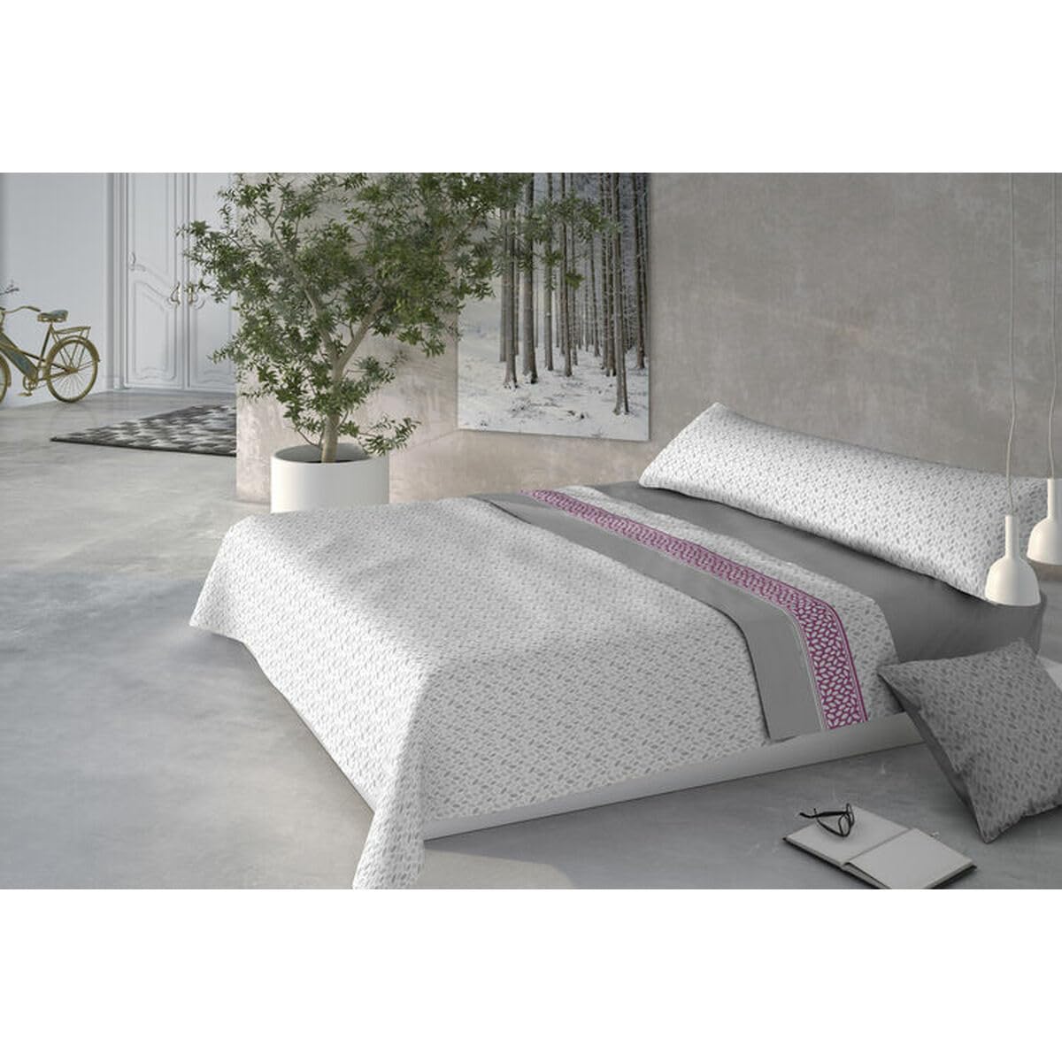 Pierre Cardin 3-Piece Bed Sheet Set, 135 x 200 cm, 100% Polyester, Grammage 190 g/m², Top Sheet 210 x 270 cm, Pillowcases 45 x 155 cm, Coralina Child Grey