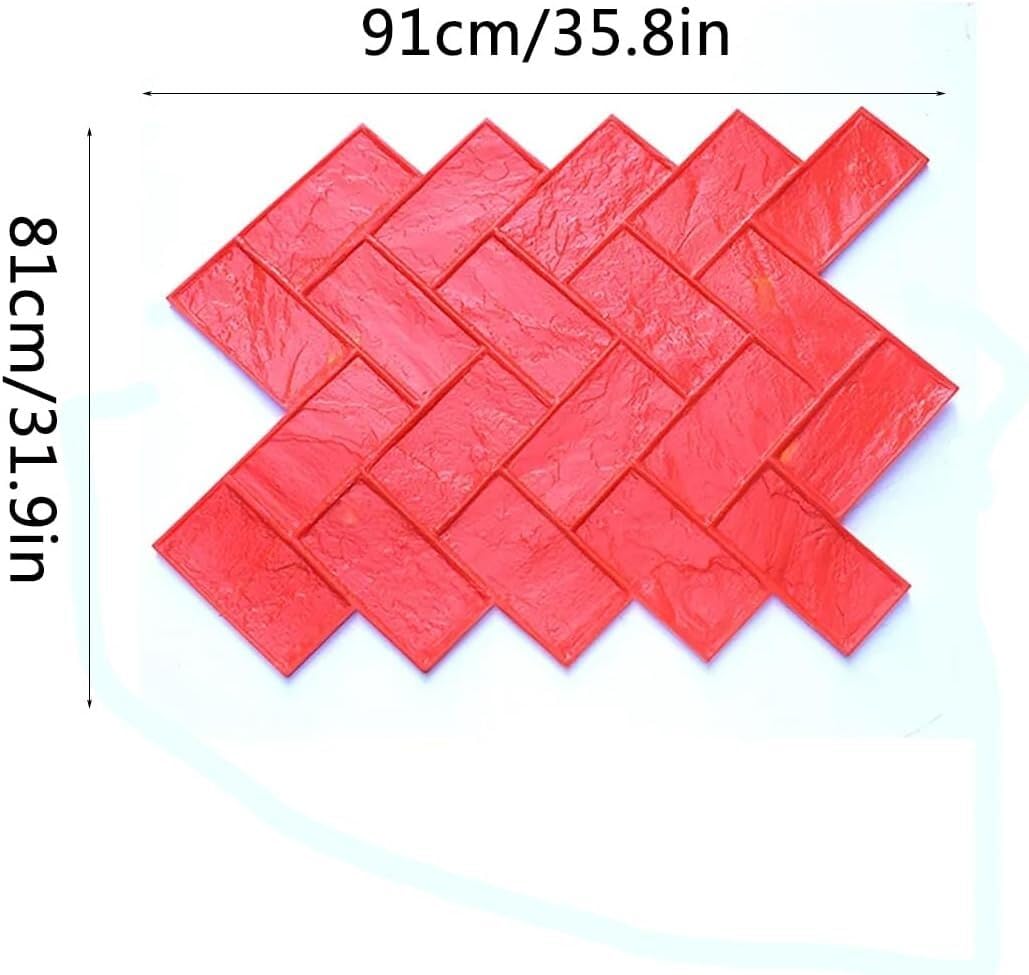 Concrete Floor Stamping Mold, Herringbone Brick Shaped Cement Textured Stone Slab Pad Concrete Mold