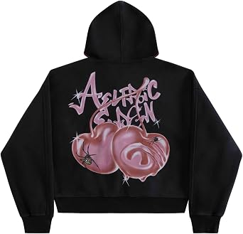 Aelfrc Eden Boxy Cherry Hoodie Y2K Graphic Hooded Sweatshirt Streetwear Zip Up Hoodies Unisex