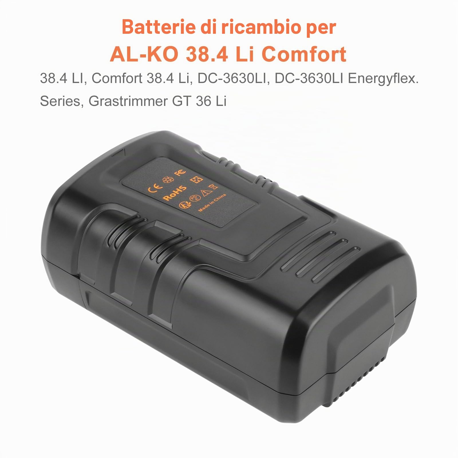Shentec 36V 2500mAh Batteria a ioni di litio Compatibile con la batteria AL-KO 38.4 Li, 38.4 Li Comfort, 38.4LI, Comfort 38.4 Li, DC-3630LI, DC-3630LI Energyflex.Grastrimmer GT 36 Li
