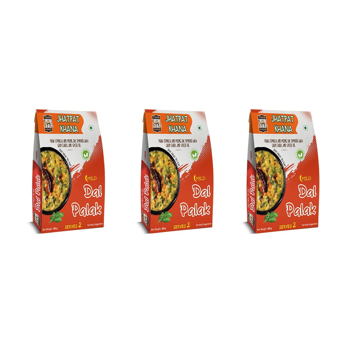 The Thar Food Jhatpat Khana | Dal Palak | Ready to Eat In Miniutes | 300 Gm (Serves 2) | Pack of 3 (B0B5V66Z7M) Amazon Price History, Amazon Price Tracker