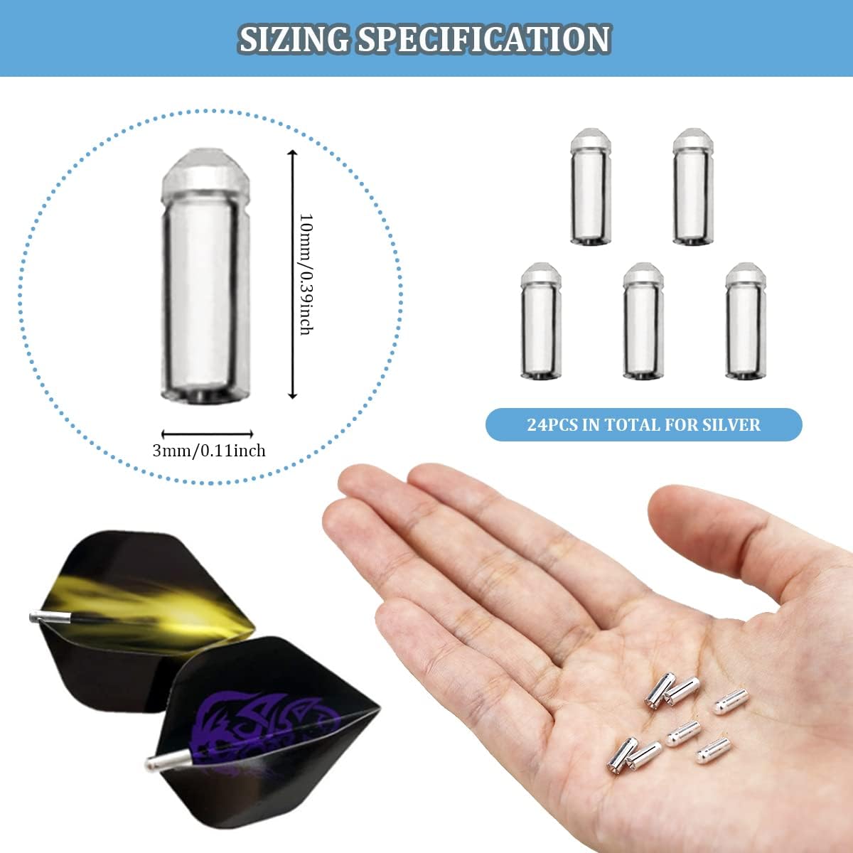 24 Pcs Aluminum Alloy Dart Wing Corrector