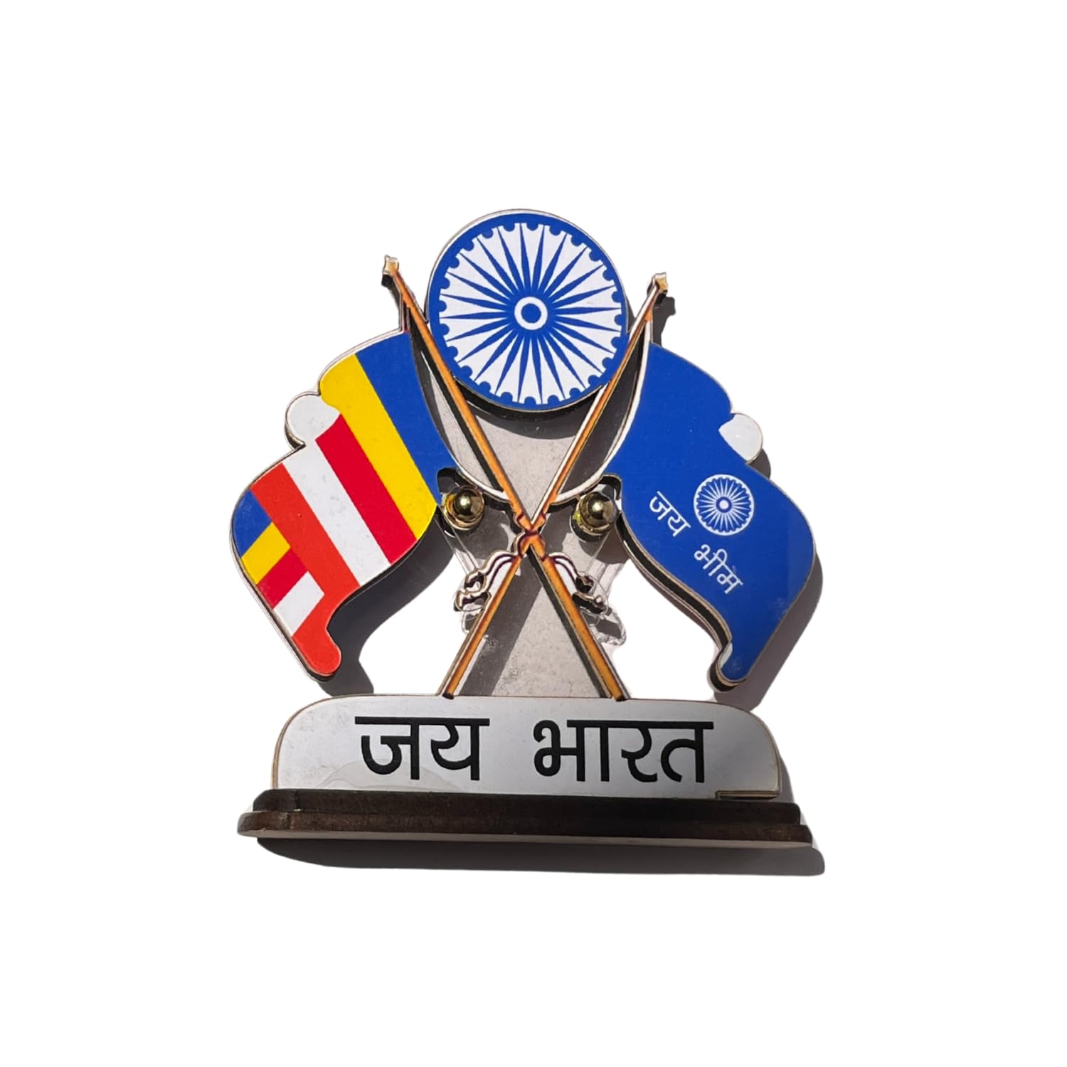 Jai Bheem Panchsheel Flag For Car Dashboard, Office Tables Laser Cut Design Acrylic, Mdf-image-16