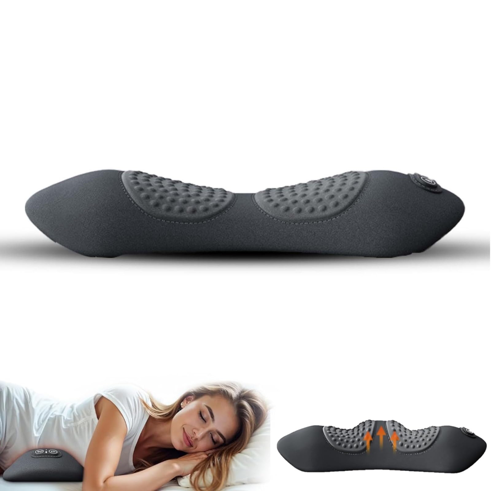 MEIION Dr. Vitalex 3-in-1 OrthoFlex Pro Rückenmassager | Mit Wärme & Vibration | Lendenwirbelstützkissen Für Büro & Zuhause