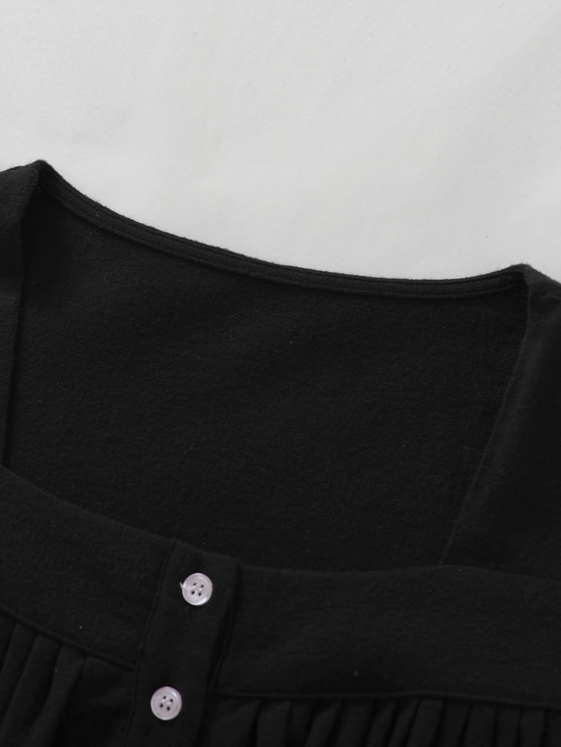 Latuza Women's Long Flannel Nightgown 3/4 Sleeve Cotton Nightgown with Pockets - Image 6