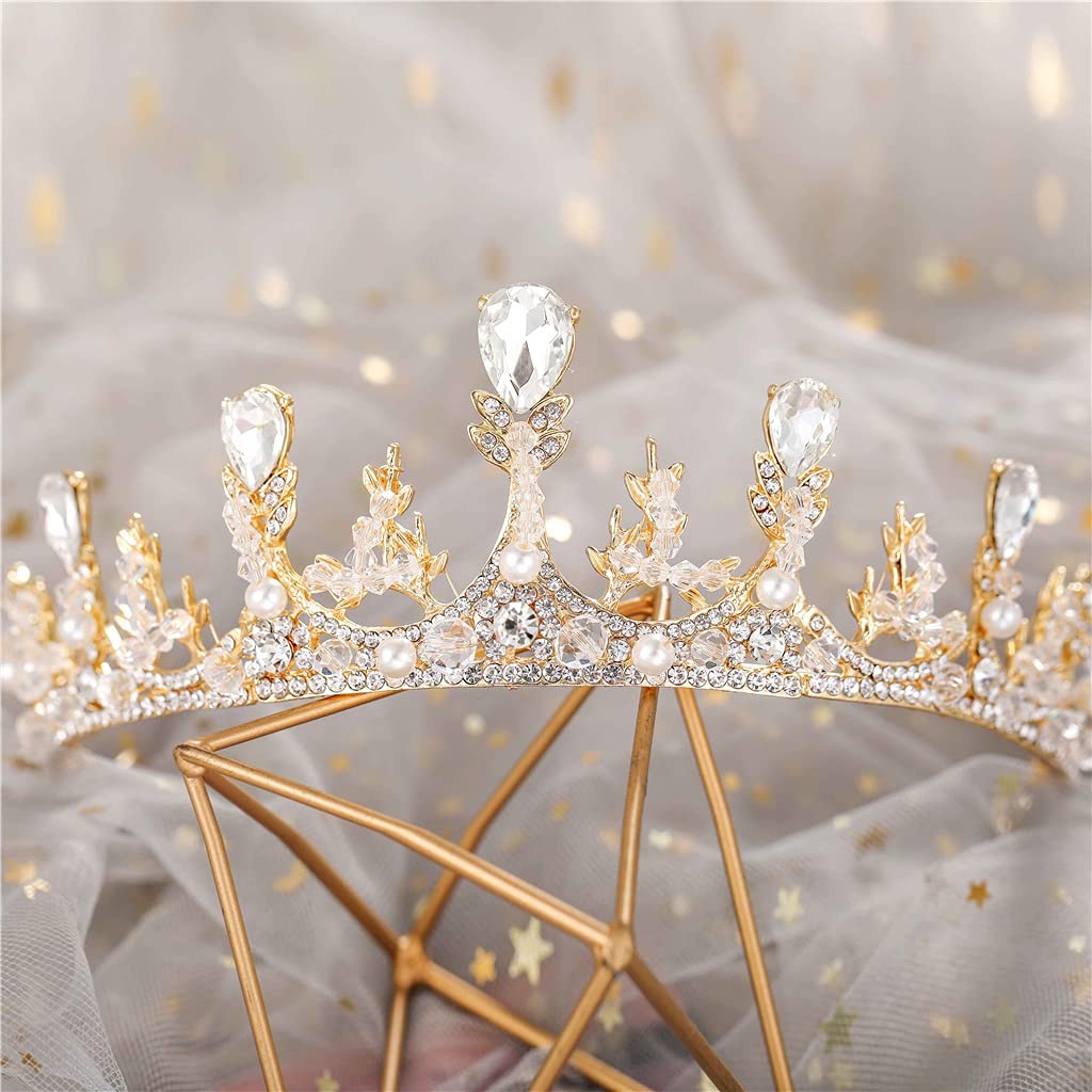 Tiaras Brillantes Hechos a Mano Diamantes de imitación Cristales Corona Novia Boda Tocado Accesorios de joyería for el Cabello