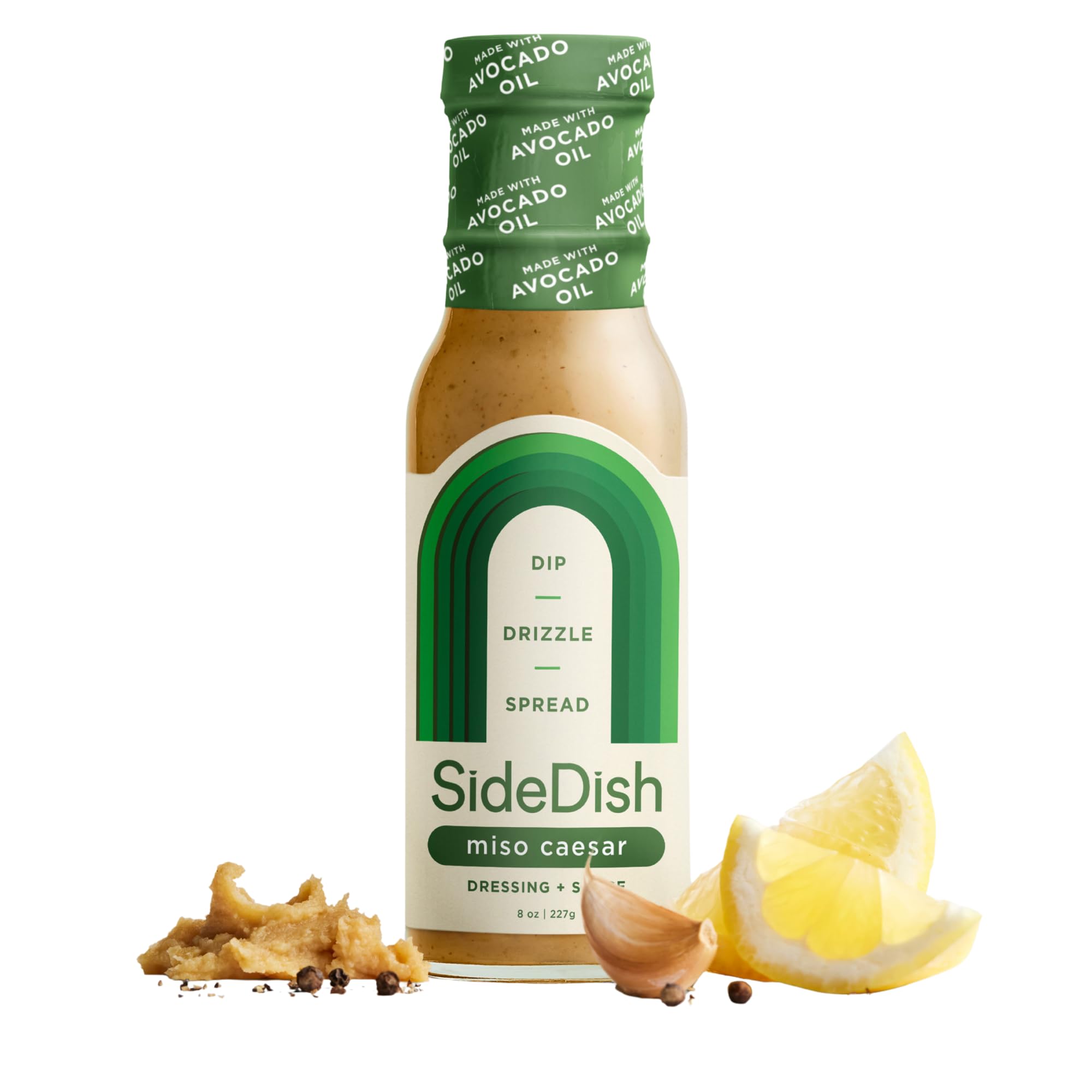 SideDish Miso Caesar Dressing – Seed Oil Free Salad Dressing Made w/Avocado Oil – Refined Sugar Free, Dairy & Gluten Free Dip & Marinade – Paleo Honey