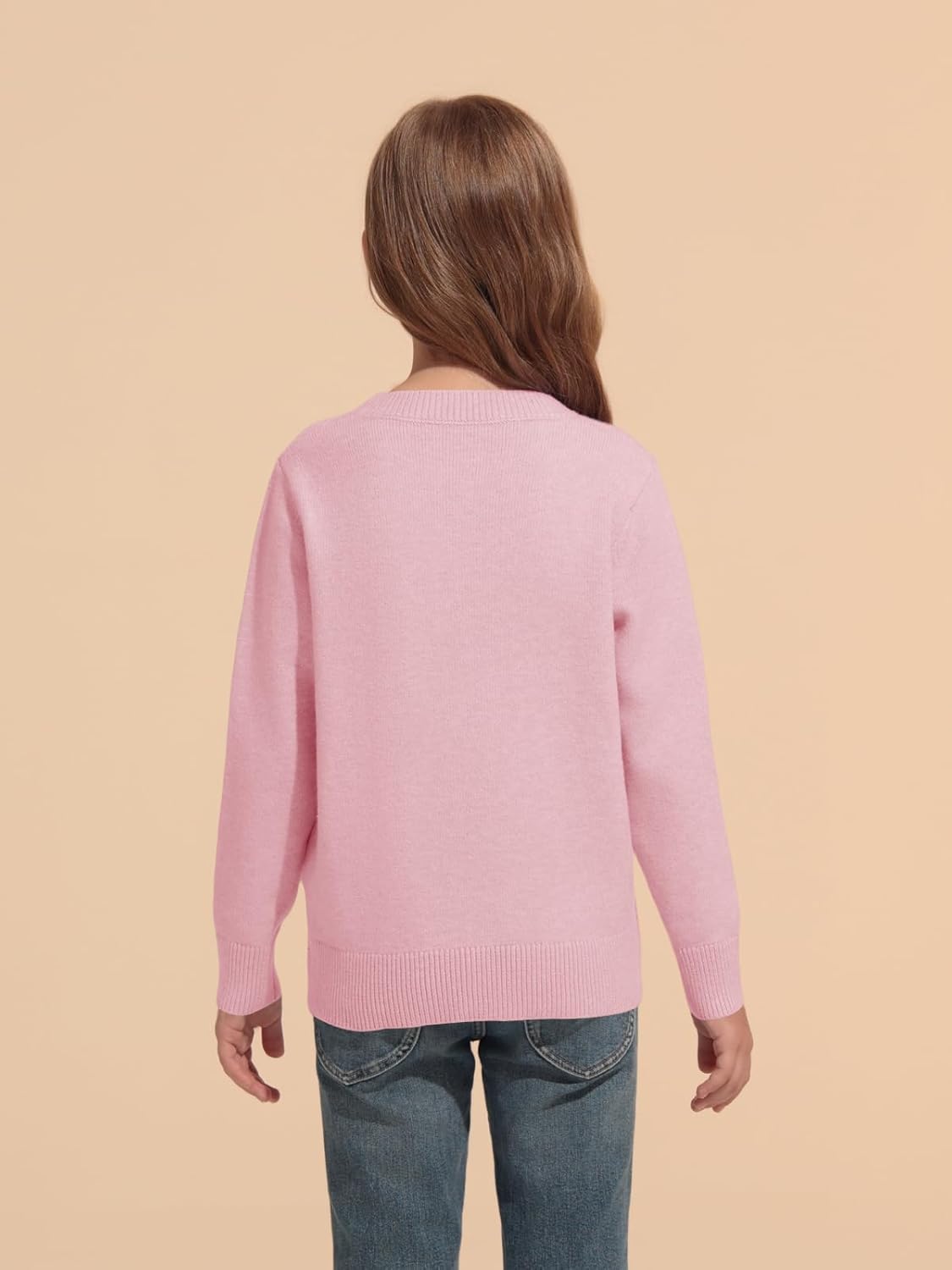 Haloumoning Girls Sweaters Kids Crewneck Long Sleeve Pleated Knit Pullover Sweater Fall Fashion Clothes 5-14 Years - Image 5