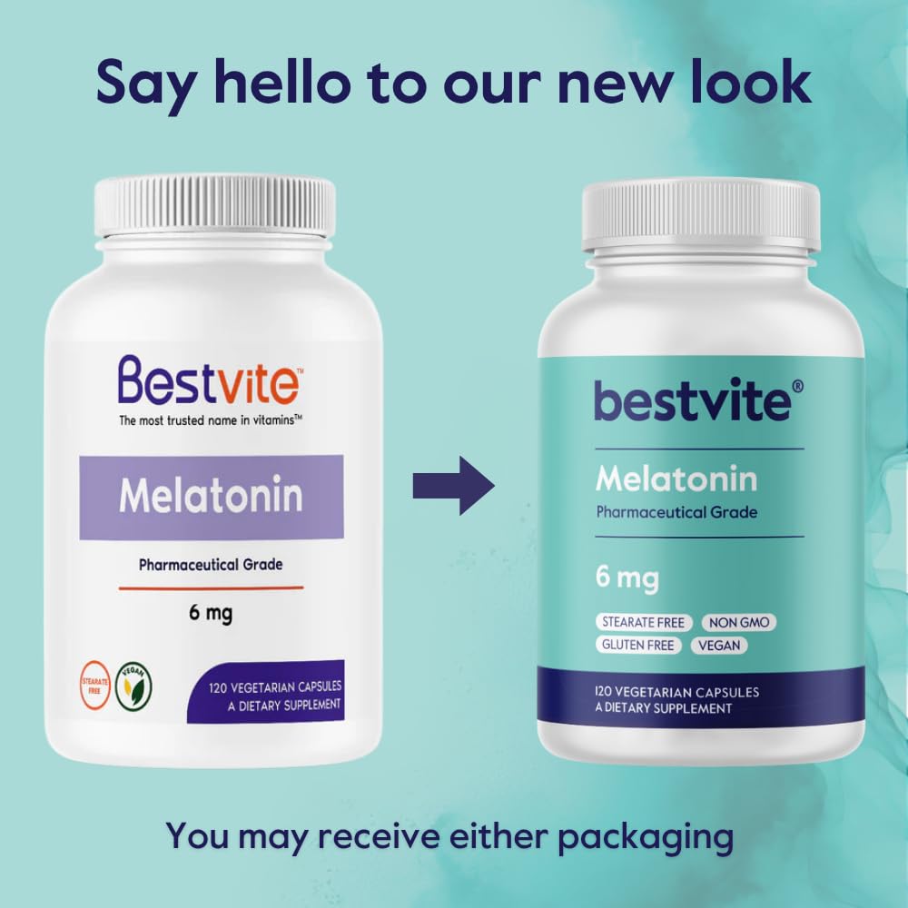 BESTVITE Melatonin 6mg (120 Veg Caps) - No Stearates - Vegan — Amazon image 7