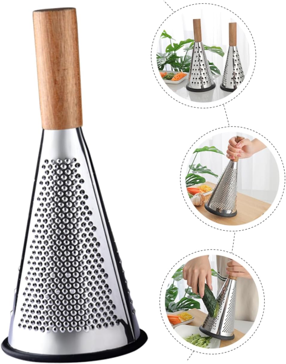BESTOYARD Cone Shaped Cheese Grater Handle Stainless Steel Multi-Purpose Grating Tool for Cheese Chocolate and Vegetables Kitchen Accessory for Home Cooks