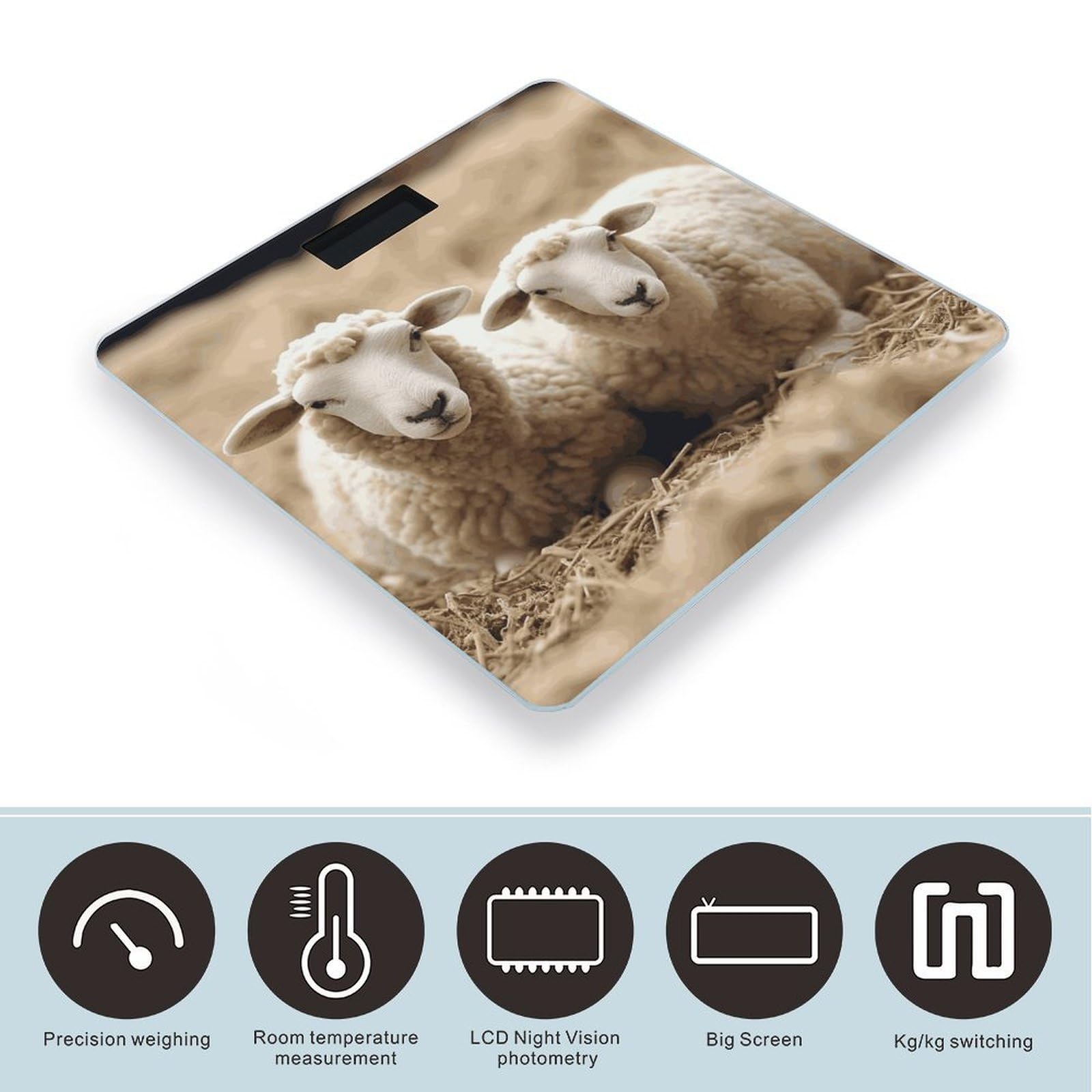 Bilancia per agnelli e pecore per il peso corporeo del bagno con ampio display LCD retroilluminato Peso con misure ad alta precisione Peso fino a 180 kg