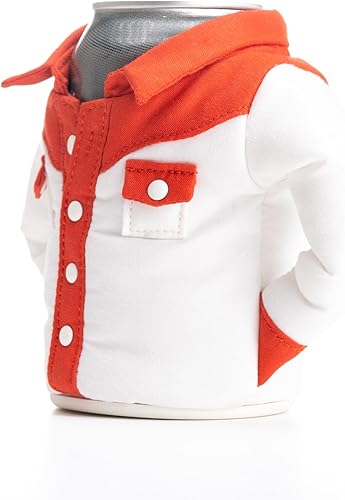 Miniatura 2 de Puffin - La camisa de bebidas Howdy, enfriador de latas aislante, blanco arenarojo arriesgado
