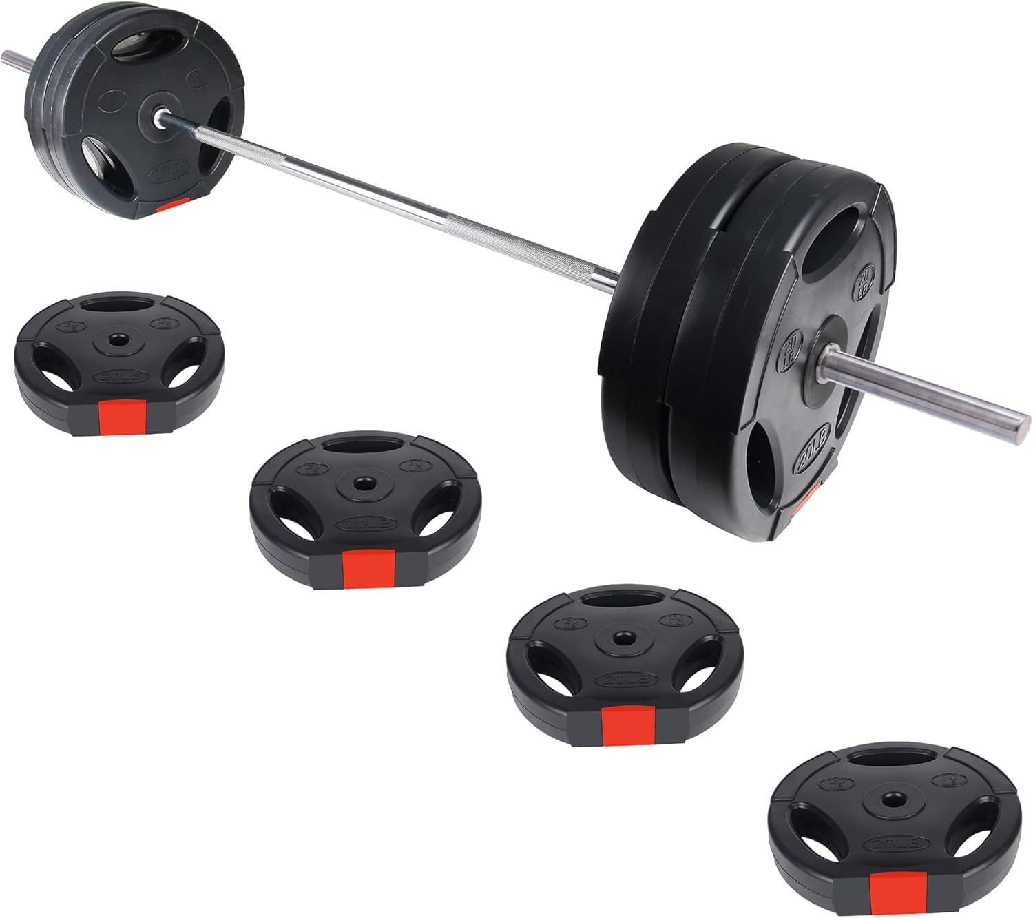 Fitvids Juego de discos de peso estándar de vinilo de 1 pulgada para entrenamiento de fuerza y levantamiento de pesas