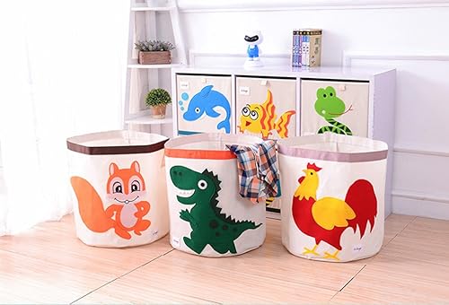 Miniatura 6 de Cesta de almacenamiento de lona plegable o organizador de juguetes para sala de juegos de niños, ropa, libros para niños, animales de peluche