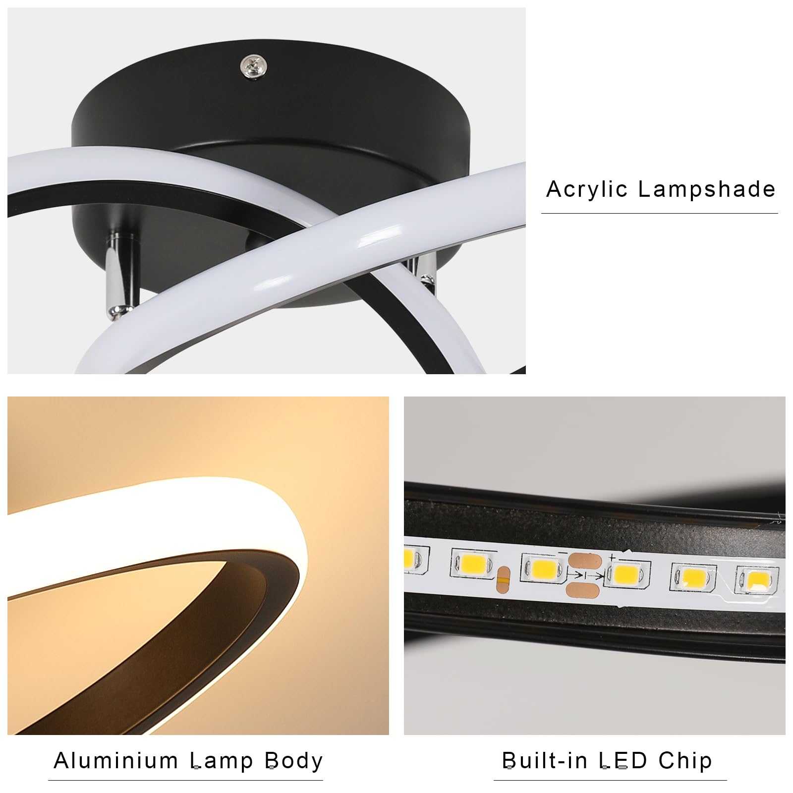 Comely Plafoniere LED, Lampada da Soffitto Moderna 30W 3300LM, Lampadario LED Soffitto per Soggiorno Camera da Letto Corridoio Cucina, Luce Calda 3000K, Dia 30cm
