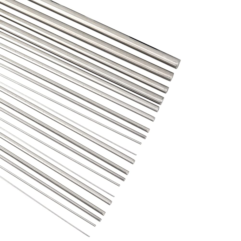 304 Stainless Steel rods Round Bars for Construction,Machining,Welding,Home improvement20pcs 500mmlength/dia1mm1.5mm(1.5mm*500mm)