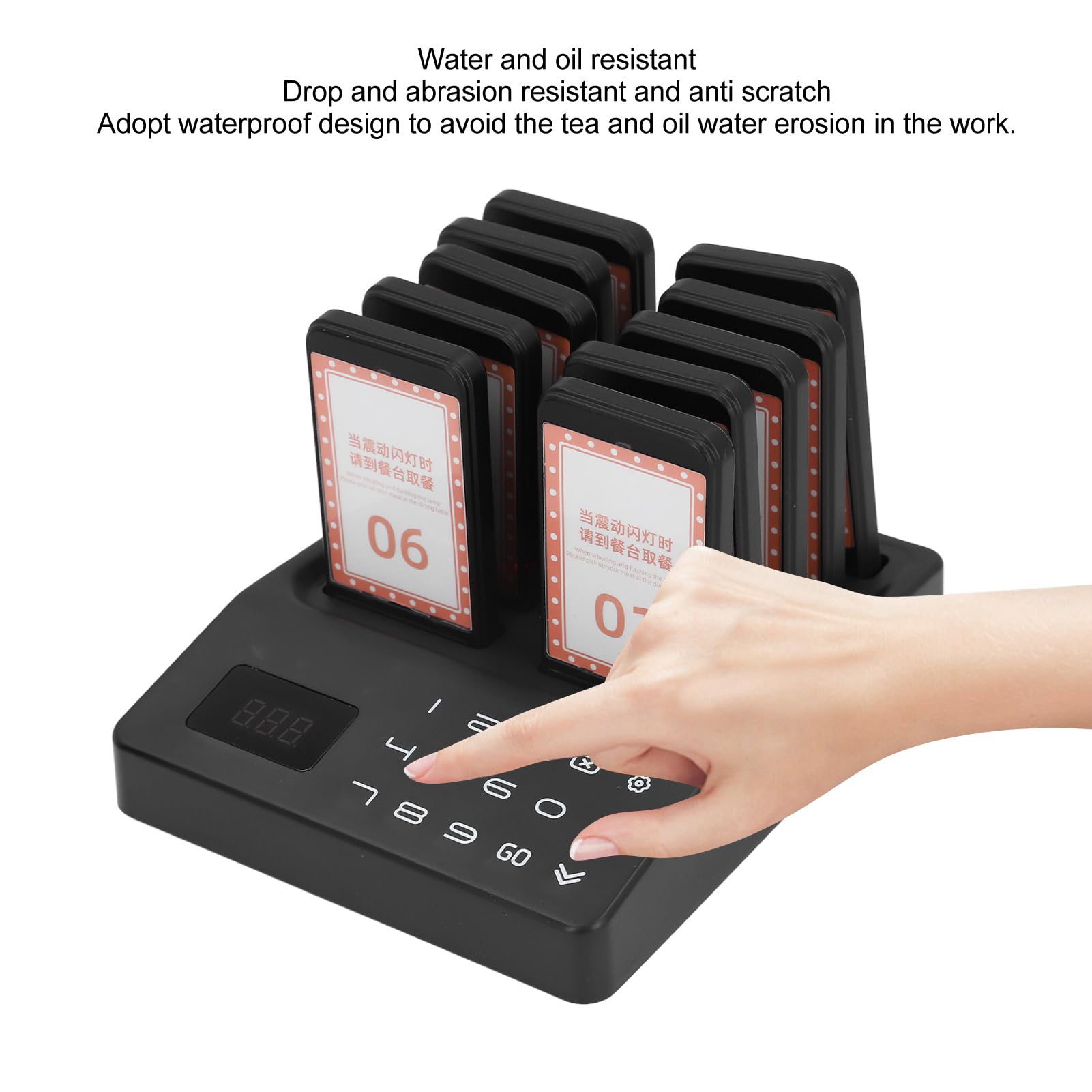 10 Pager Buzzers 1 Keypad Queue Number Call Calling System, Pager Restaurant System, Guest Customer Service Calling System, for Restaurant, Food Truck, Coffee
