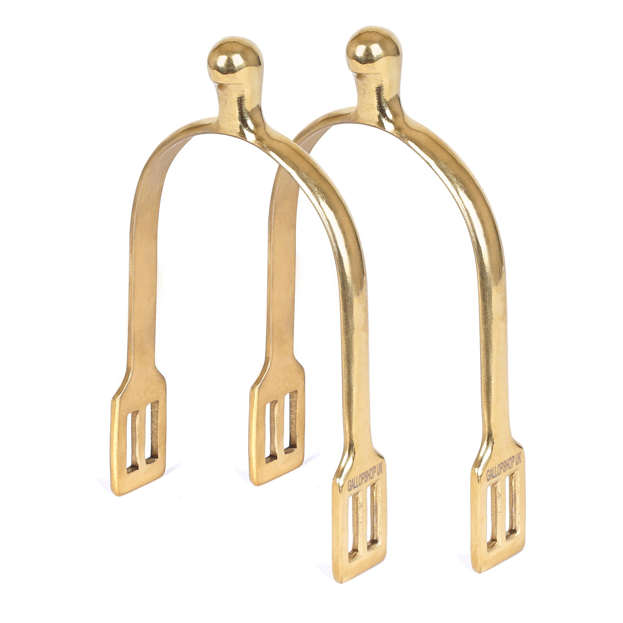 Gallop Shop Dressage Knob End / Horse Riding Spurs / Spur with Free Straps (Golden)