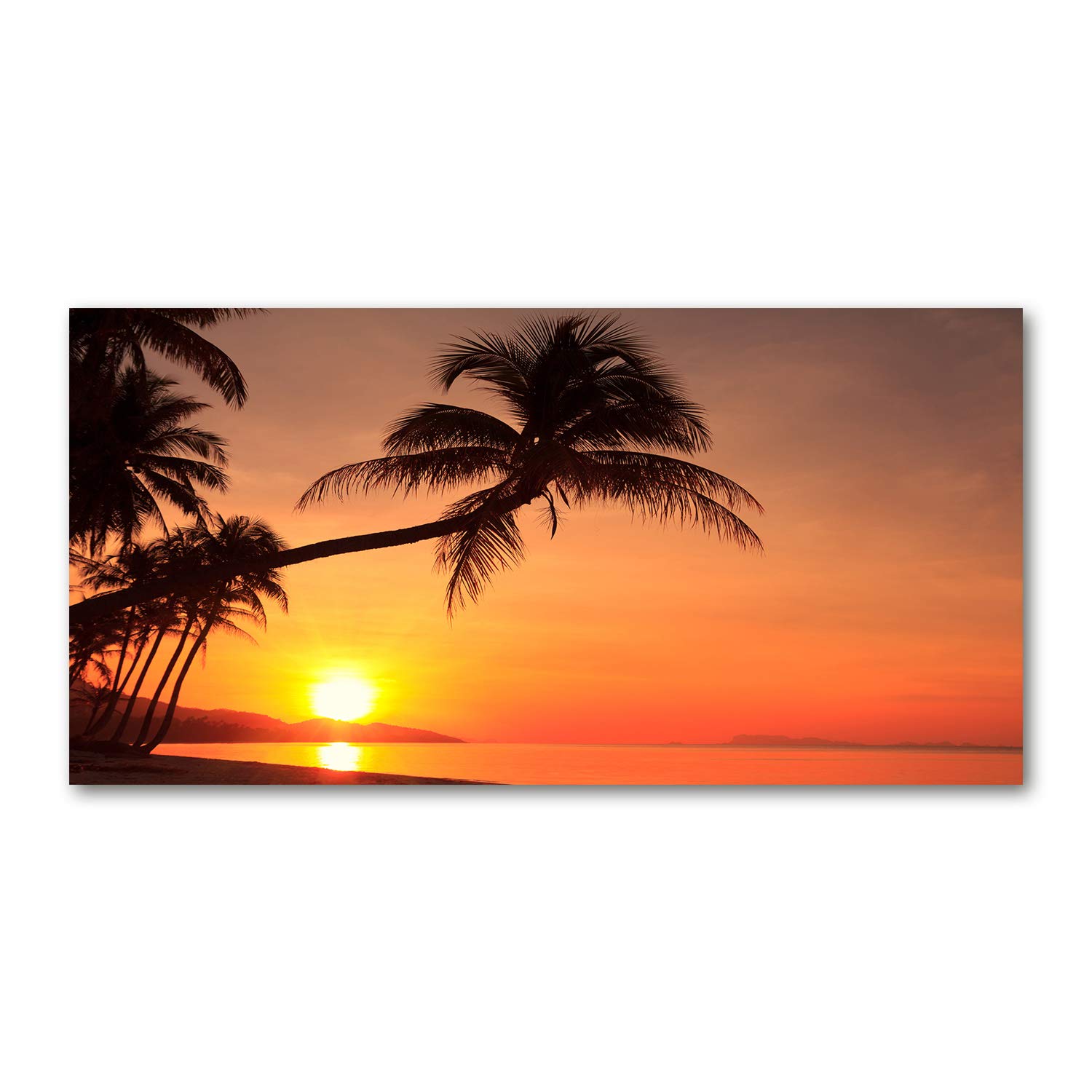 Image sur verre acrylique Tulup coucher de soleil pour salon moderne de 140x70 cm
