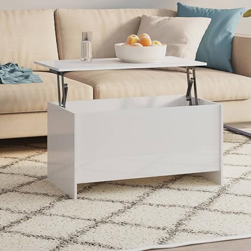 Mesa de centro con tapa elevada con compartimento de almacenamiento oculto, moderna mesa de comedor para sala de estar para apartamento, sala de