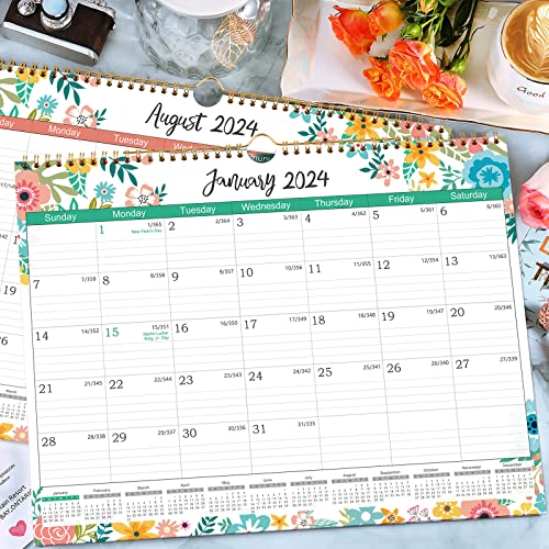 Calendar 2023-2024 - Wall Calendar 2023-2024, 18 Month, July 2023 To December 2024, 14.8 X 11.4 Inches, 18 Months Calendar With Ample Blocks For Writing, Right Size For Hang On Home And Office #TOP1