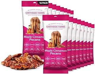 Earthside Farms Maple Cinnamon Pecans 1oz, 16 Pack – Vegan, Gluten-Free,...