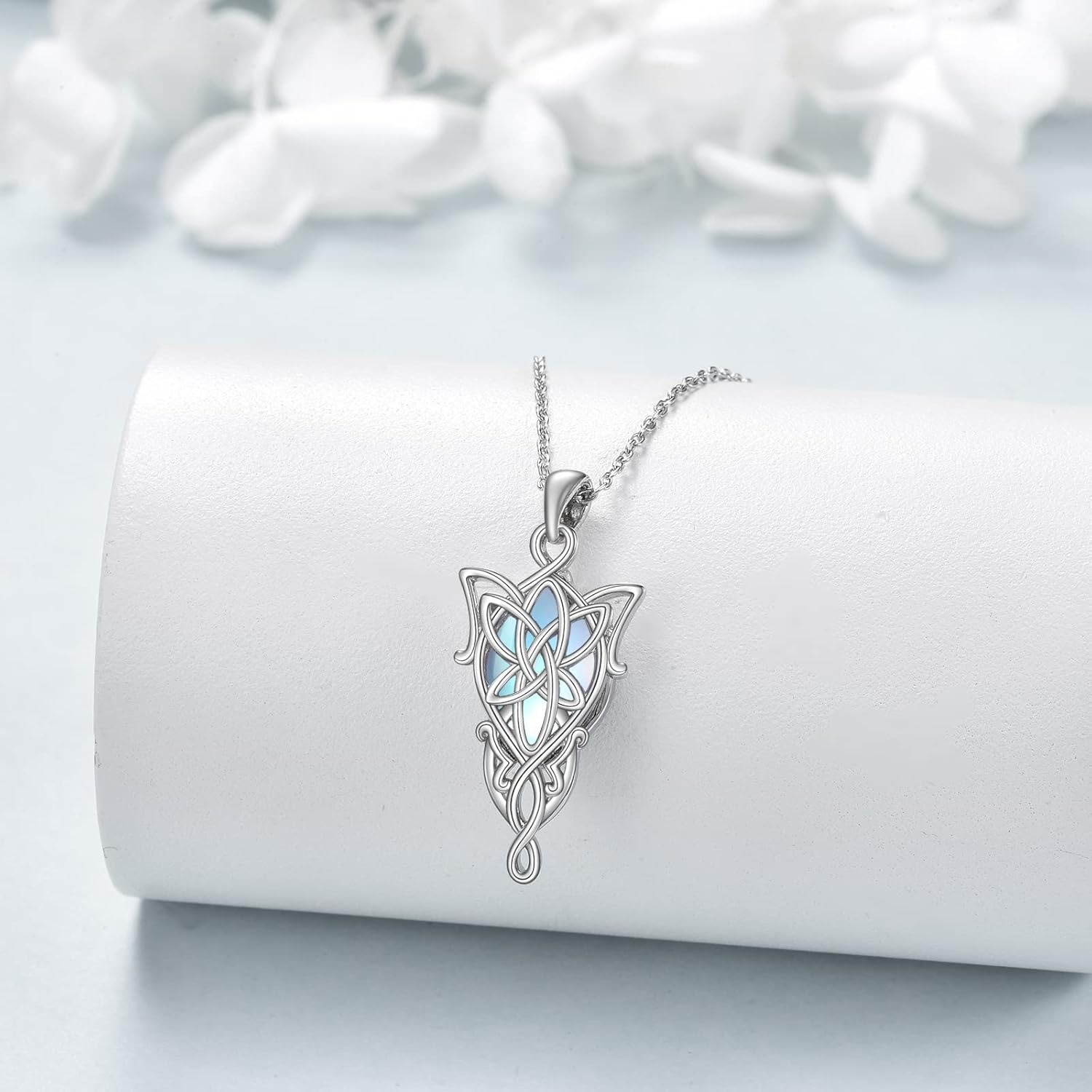 YAFEINI The Lord of the Rings Necklace Jewelry Gifts for Women Sterling Silver Inspired Collectible Arwen Evenstar Pendant Necklace for Teen Girls Men Boys Mothers Day Gifts - Image 3