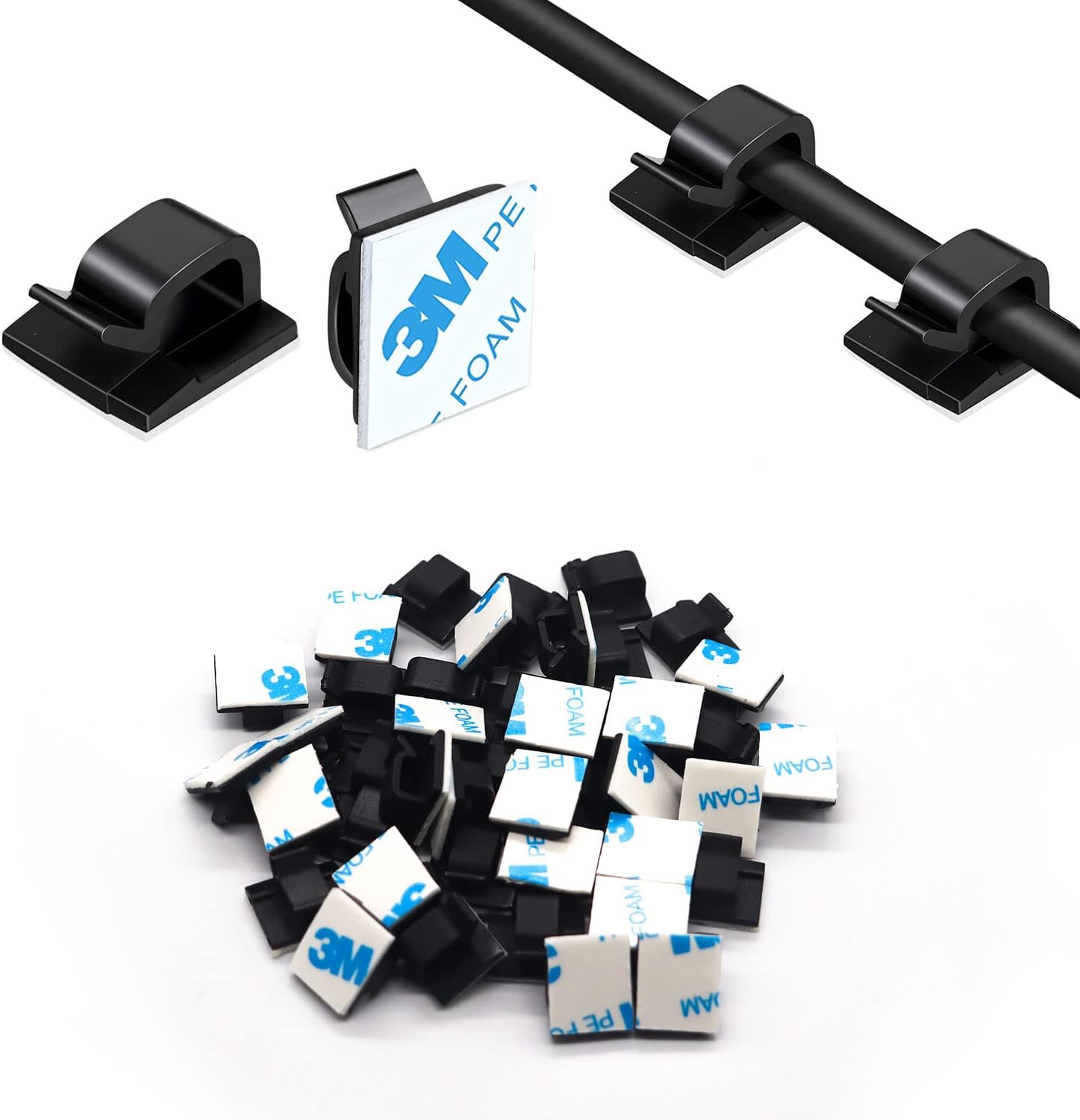 Adhesive Cable Clips 50 Pcs Wire Holder Organizer Cord