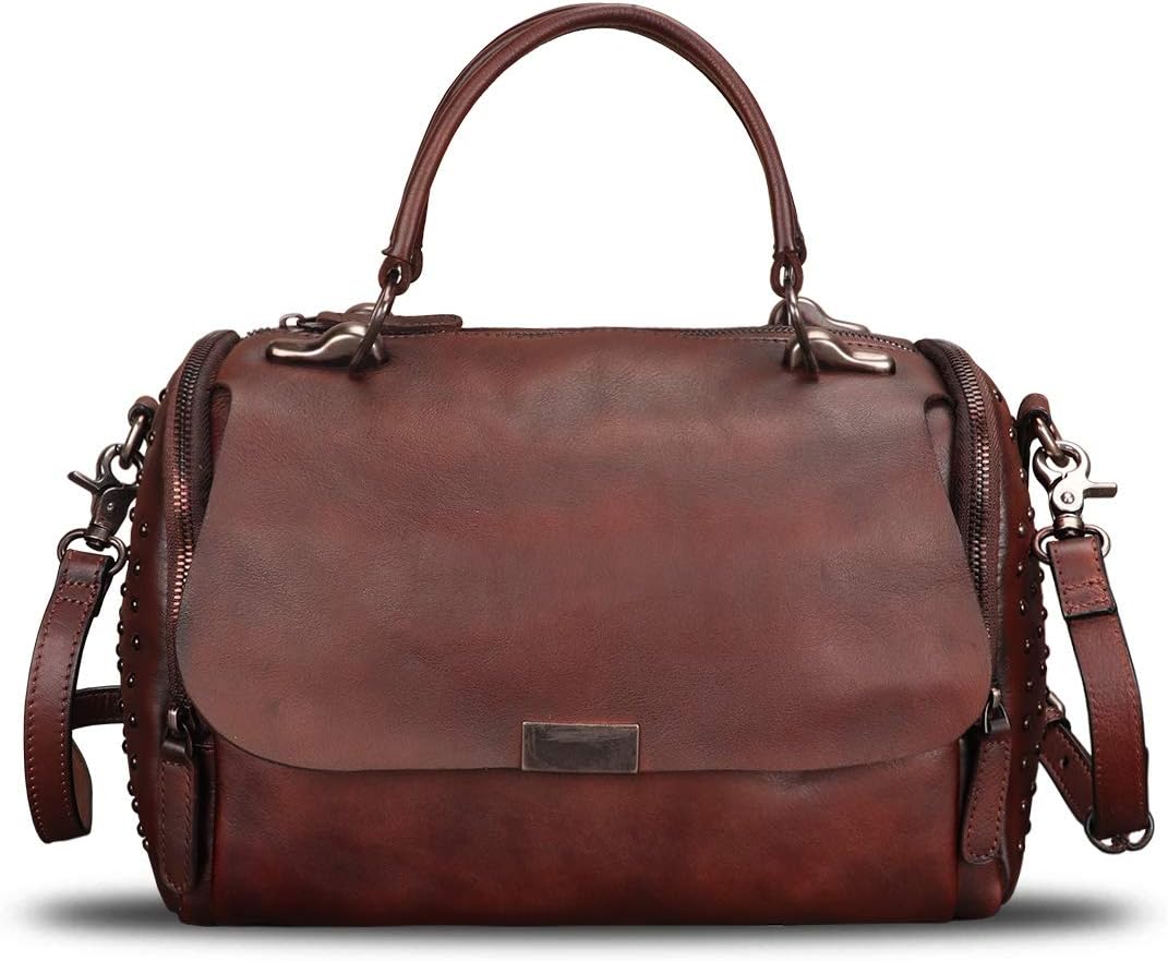 Genuine Leather Satchel Purses for Women Vintage Handmade Handbag Crossbody Shoulder Bag - Image 2