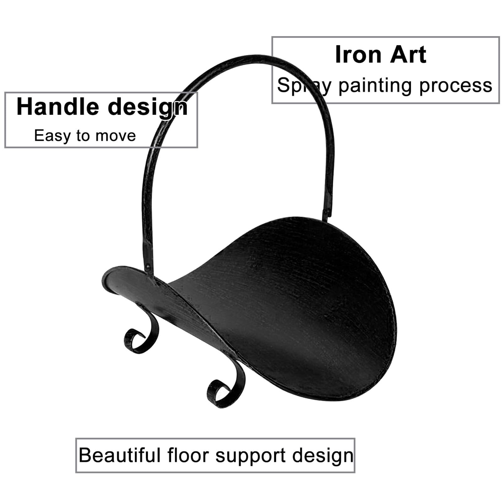 Portalegna da ardere, portalegna da ardere Portalegna in metallo elegante for interni for camino, dimensioni ideali for la casa moderna o classica(Black)