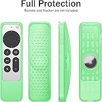 Vista 5 de Fintie Funda protectora 2 en 1 para Apple TV Siri Remote y AirTag 2021 2022 Funda ligera antideslizante a prueba de golpes para control remoto