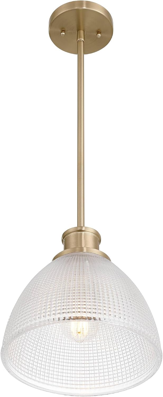 Possini Euro Design Possini Euro Meredith 10" W Brass and Vintage Glass Mini Pendant Light