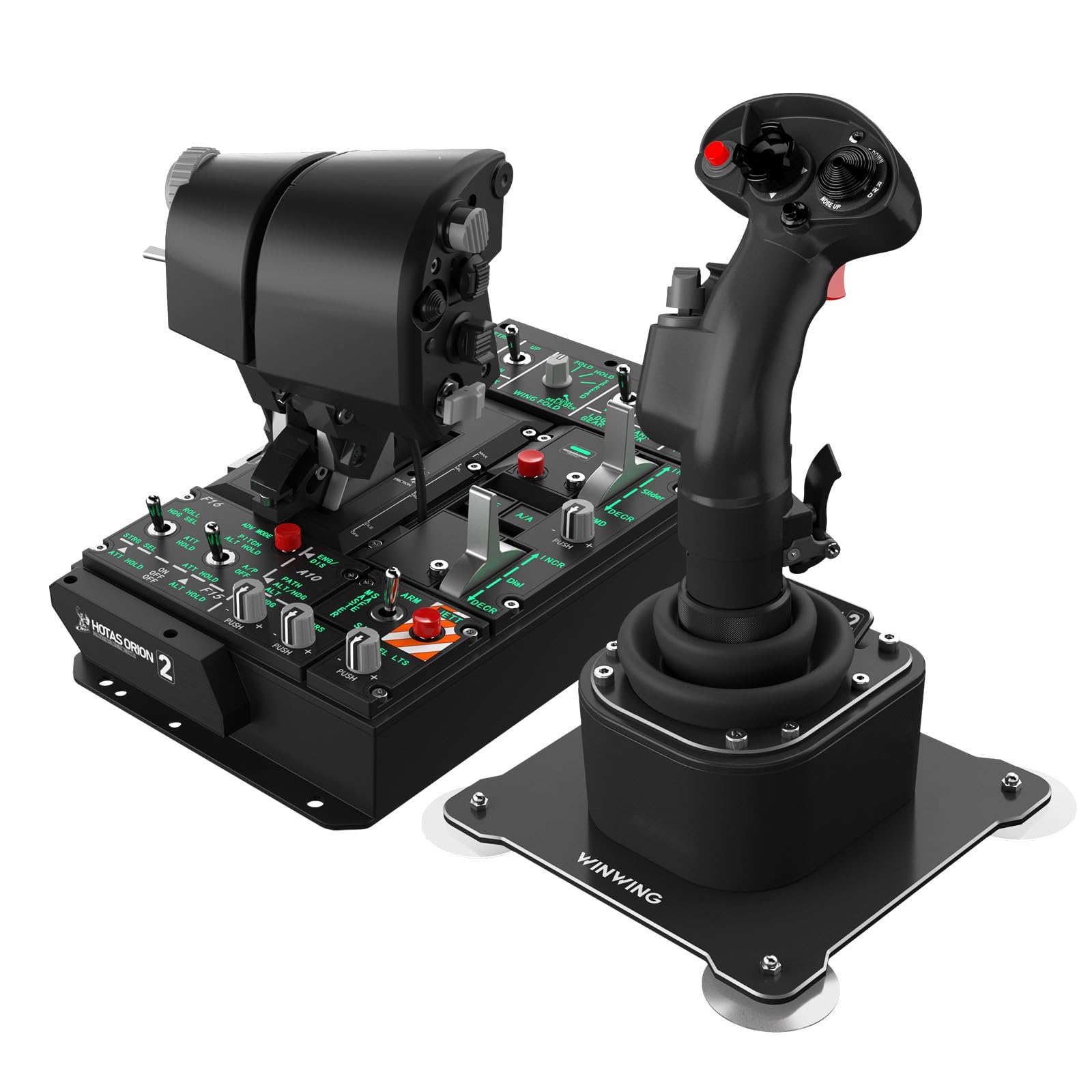 WINWING Orion2 HOTAS StrikeAce EX:Enhanced High-Precision Metal Throttle Grip with Expanded Controls, Advanced Throttle Base, and Finger Lift - Innovative Design and Powerful Processing