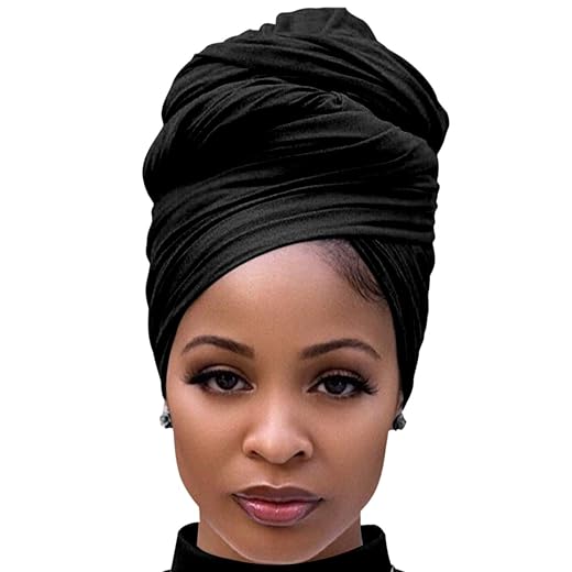 Stretch Jersey Long African Turban Head Wraps