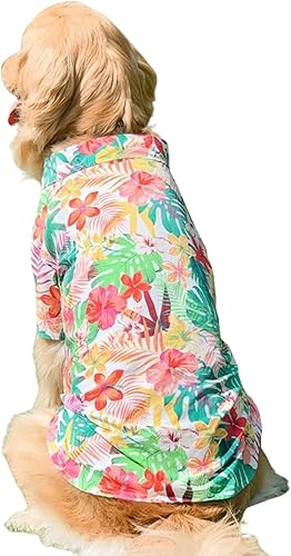 Camisa hawaiana para perro, ropa de verano para mascotas, disfraz genial para perros grandes, camiseta de playa para perros medianos y grandes