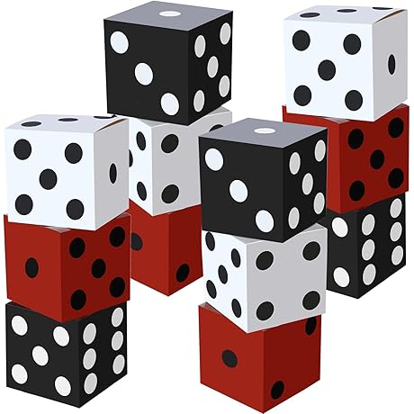 Ctosree 12 Pcs Large Casino Dice Boxes 11 in Casino Theme Party...