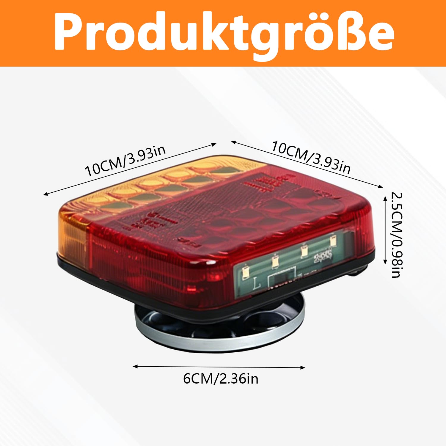 Anhänger Rückleuchten Kabellose, Magnetische Beleuchtungs LED Set mit 7 Pin Stecker, Rücklicht Anhänger Set mit Blinker, Bremslicht, Positionslicht & Kennzeichenlicht für LKW, Traktor, Wohnwagen