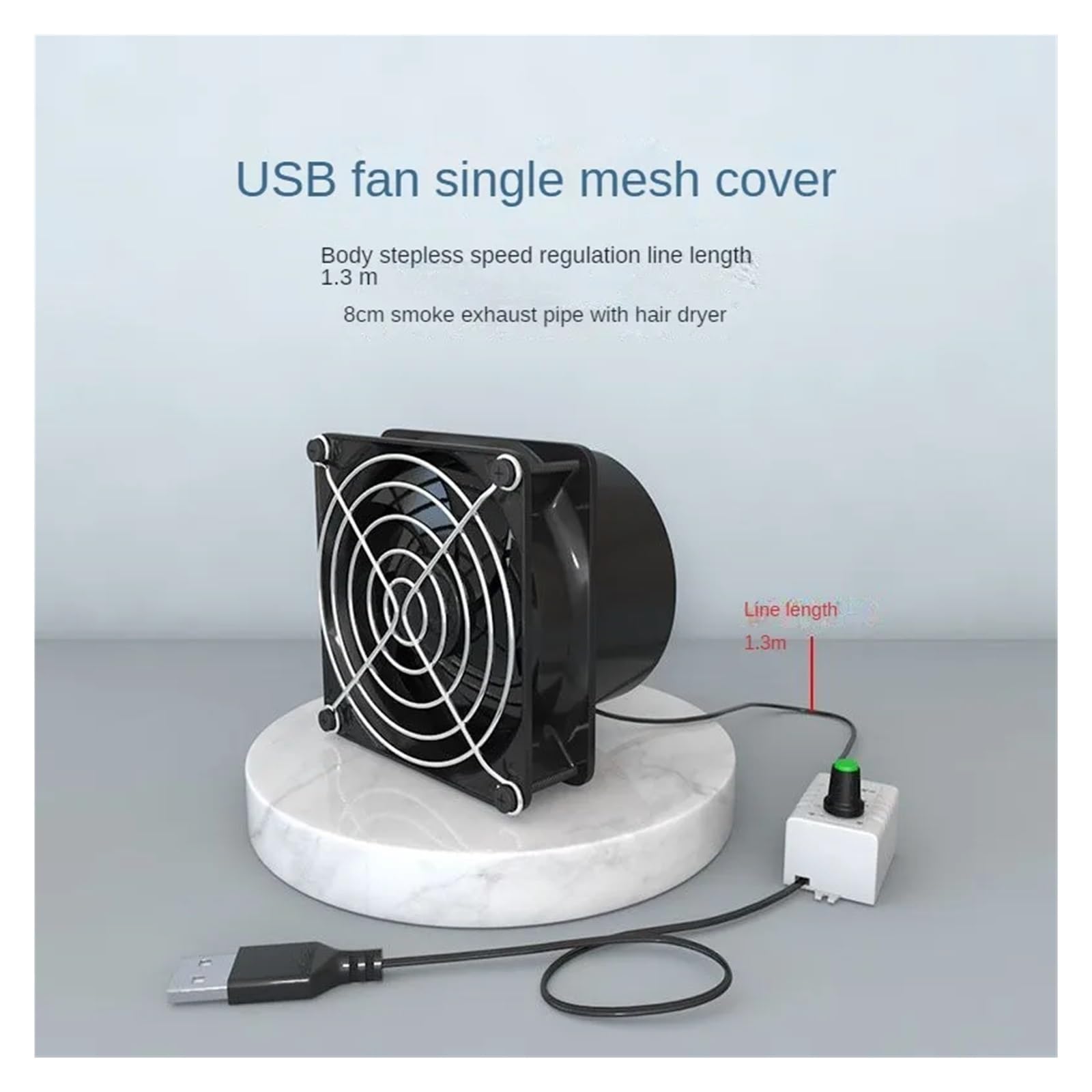 Regulowana Prędkość USB Pochłaniacz Dymu Lutowniczego ESD Odciąg Oparów Wentylator Kanałowy Wyciągowy Z 1M Rurowy, Seria Pro(Only the fan)