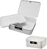 ABS Medicine Lock Box with Combination Code - Childproof Storage Organiser for Medicine, Snacks, Documents, Jewelry, Sewing, Portable, Durable & Easy Clean Design for Home, Offices (White)