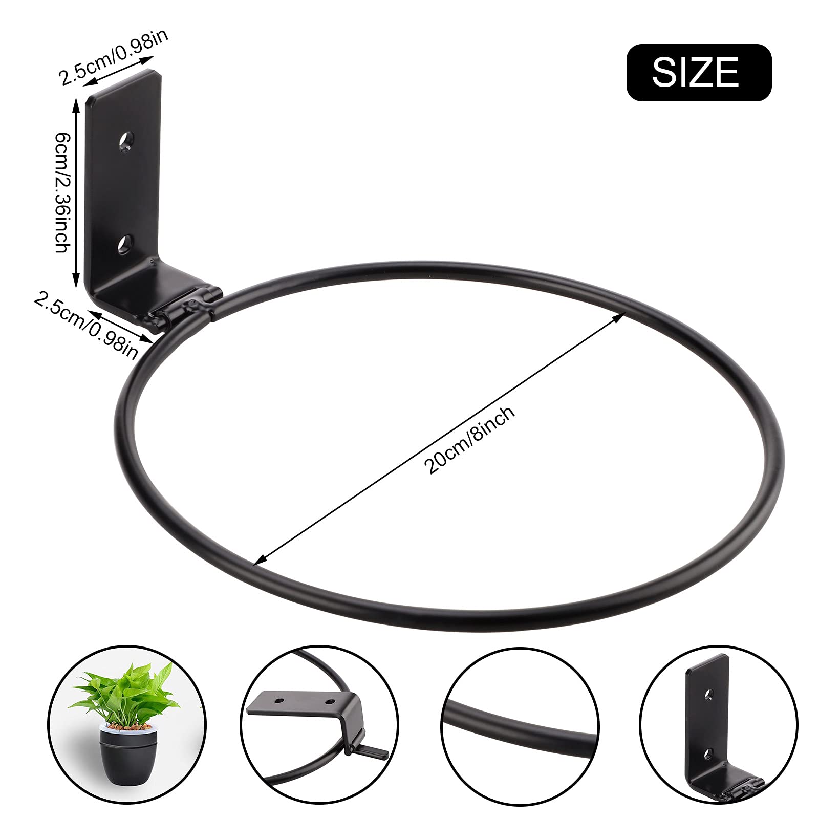 Ganci a muro in metallo per vasi - Set da 3 - 20 cm | Leroy Merlin