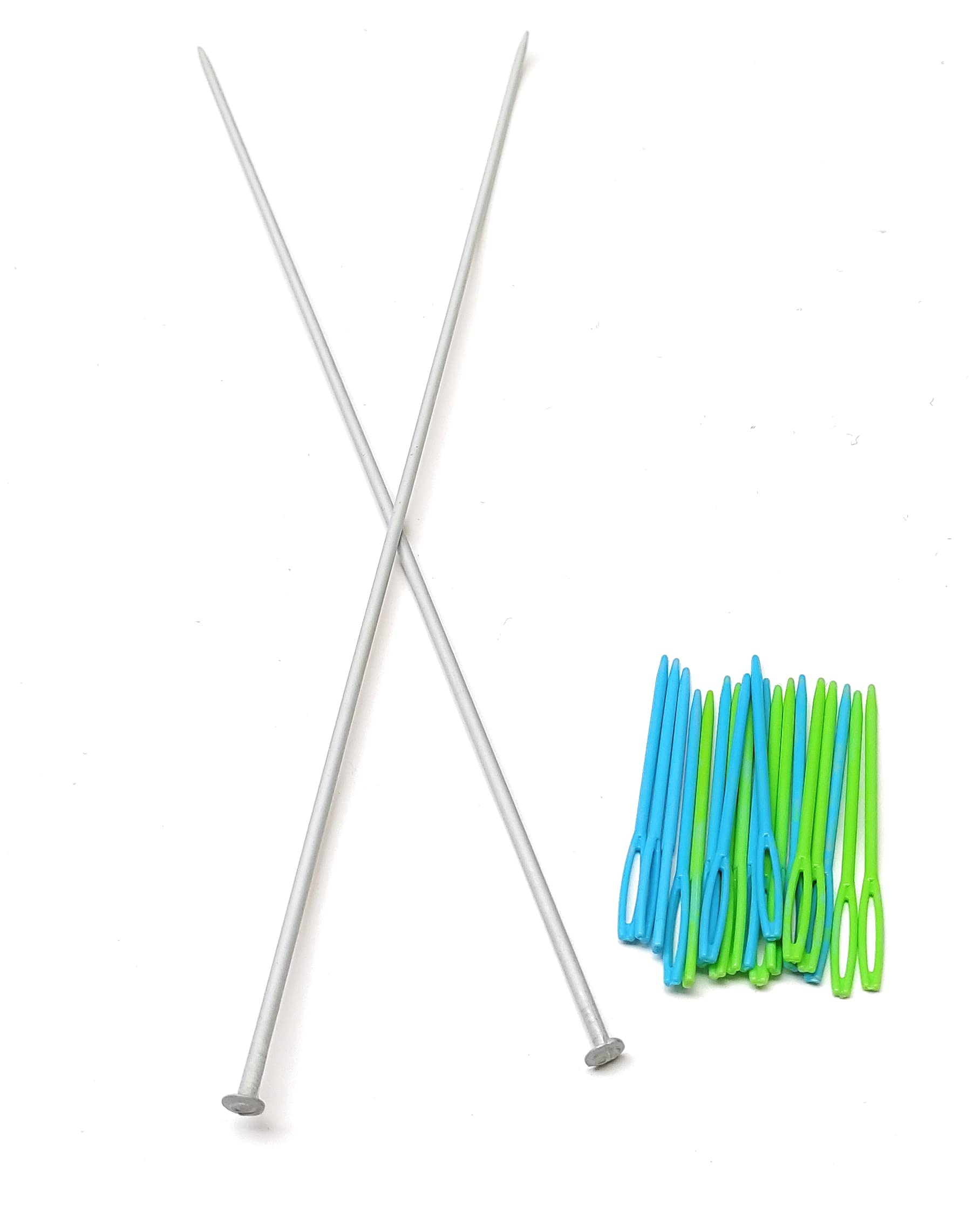 TRIPLC Aluminium Knitting Needle - No 5, 5.50 Mm, 35Cm Straight, Pair with 5 Plastic Needles-image-21