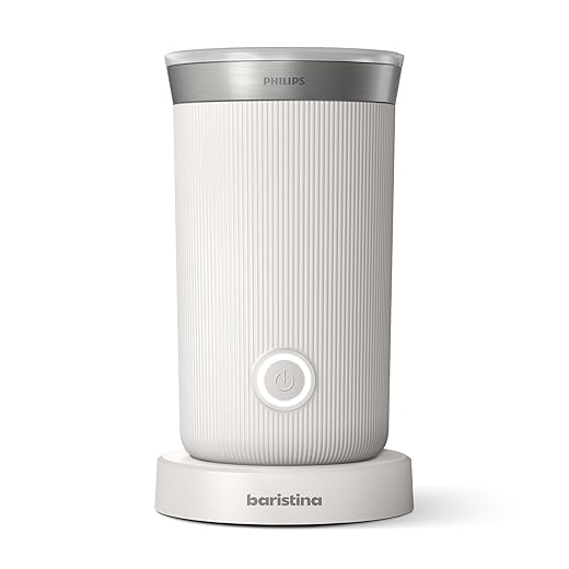 Philips Baristina Melkopschuimer – Voor warme en koude melk, zuivel en plantaardig – Gemakkelijk schoon te maken – Compatibel met Baristina espressomachines – Melkwit (BAR311/00)