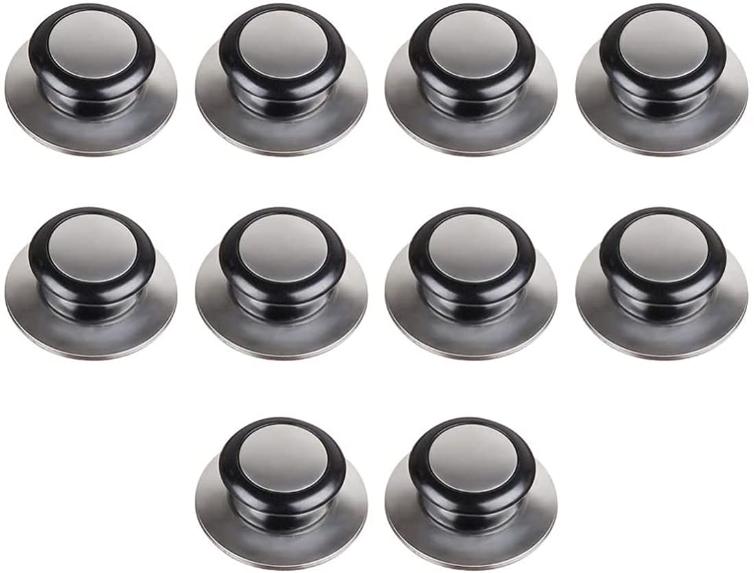 ELECDON Pot Lid Knob, 10Pcs Stainless Steel Pot Lid Replacement Knob Pan Lid Cover Knob Handle for Cookware Lid and Oven