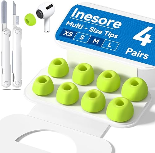 Miniatura 20 de 4 pares de almohadillas de repuesto para AirPods Pro de 2ª/1ª generación con caja de almacenamiento portátil y lápiz limpiador, orificio de Blanco